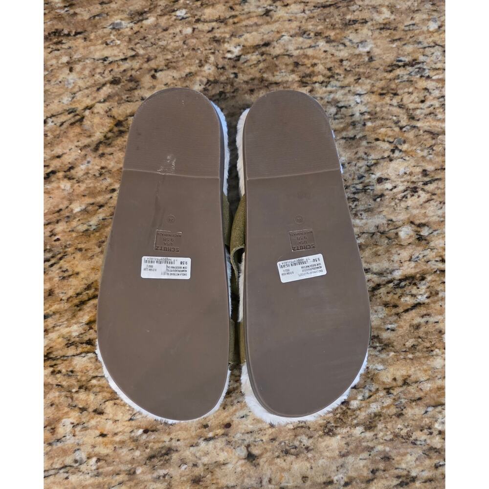 SCHUTZ Women's Enola Weekend‎ Sporty Flat Sandal 9.5B fuzzy slip on - Picture 5 of 6